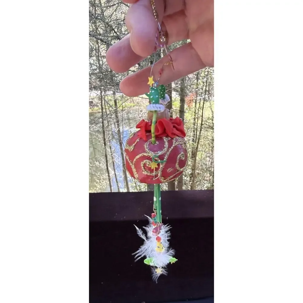 Vintage Katherines Collection Dangle Leg Joy Bear Christmas Ornament Rare! -K2
